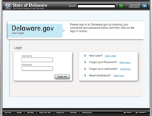 Tablet Screenshot of egov.delaware.gov